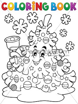Coloring book Christmas tree topic 2