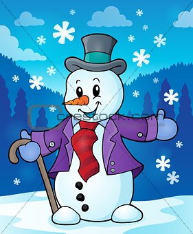 Winter snowman topic image 2