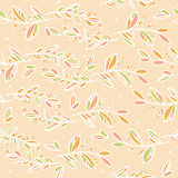 vector seamless floral cute pattern with leaves and branches