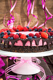 Delicious raspberry cheesecake 