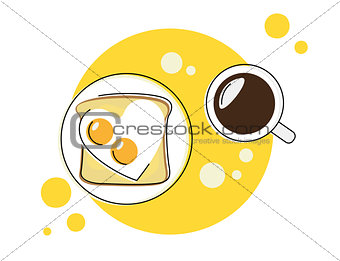 Morning breakfast round icon