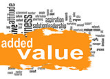 Added Value word cloud with orange banner