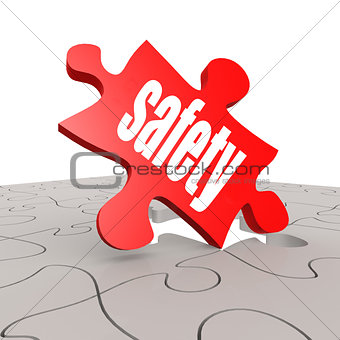 Safety word with puzzle background