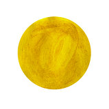 Abstract yellow watercolor painted circle