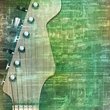 abstract grunge background with electric guitar