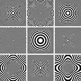 Circles and rings patterns set. 