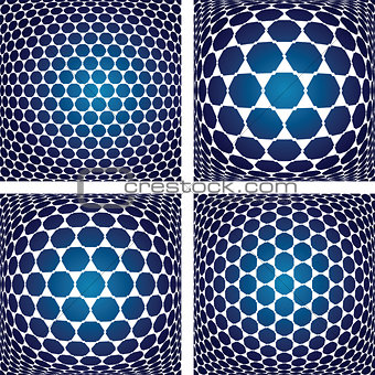 Hexagons patterns. Abstract backgrounds set. 