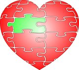 Jigsaw puzzle red heart