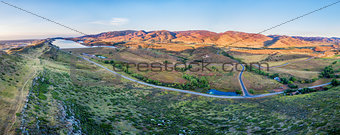 aerial panorama of foothills at Fort Collins