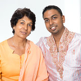 Indian family mother and son