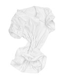 blank white T-shirt on the move in the air on an isolated white 