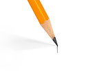 pencil draws a straight line on a white background