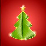 Greeting card with creative christmas tree