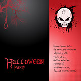 Halloween invite with skull and text