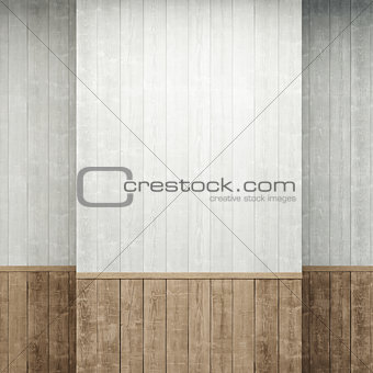 empty room with wooden walls