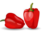 Set of Two Glossy Red Peppers