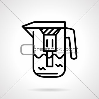 Water filtration pitcher line vector icon