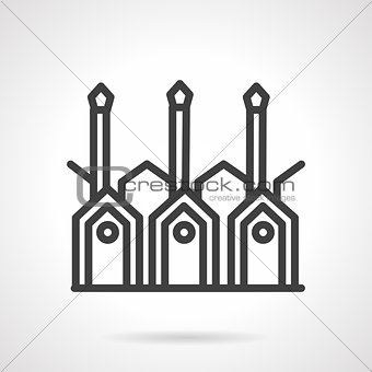 Wood processing line vector icon