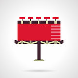 Red billboard. Flat vector icon