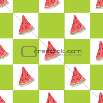 Seamless natural color pattern of  watermelon