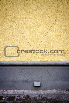 Freshly painted yellow wall