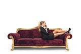Businesswoman on sofa