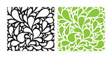 Seamless patterns set with funny drops. Black, white and green.