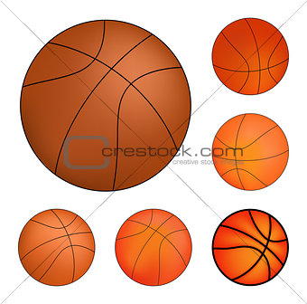 Vector Basketball set isolated on a white background