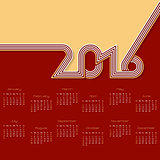 Striped calendar design for 2016 