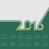 Striped calendar for year 2016 with place for photo