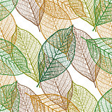 Seamless ornamental pattern with leaves