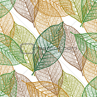 Seamless ornamental pattern with leaves
