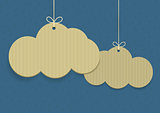 Vector clouds shaped shopping tags 