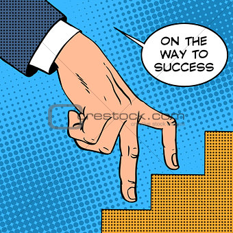 Up the ladder of success business concept businessman fingers