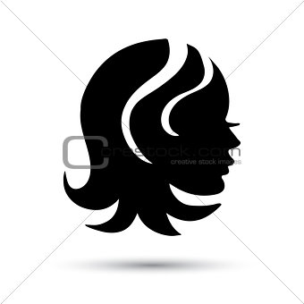 Silhouette woman  head icon