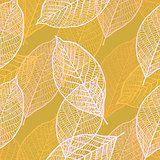Seamless ornamental pattern with leaves