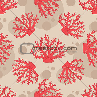 Vector seamless pattern with coral