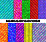 Colorful triangle background set
