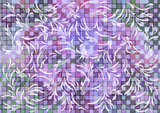 Floral ornament on mosaic background
