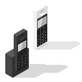 Wireless phone isometric icon set