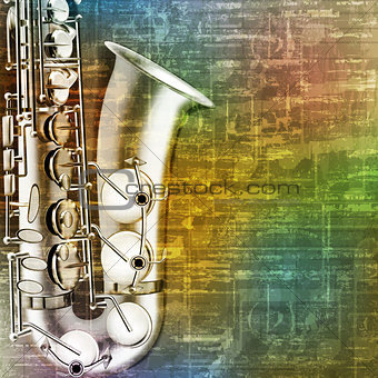 abstract grunge background with saxophone