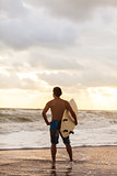 Surfer & Surfboard Sunset Sunrise Beach