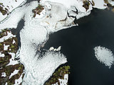 Frozen lake aerial
