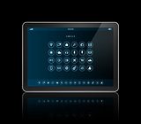 digital tablet with apps icons interface