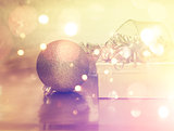 Christmas gifts and decorations with vintage effect