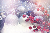 Snowy Christmas background with retro effect