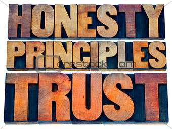 honesty, principles and trust