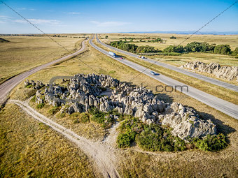 aerial view of Natural Fort in Colorado