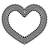 Heart Mehndi design, Indian Henna tattoo pattern