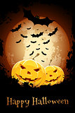 Happy Halloween Poster. Grungy Illustration.